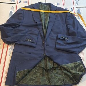Trunk Club Custom BLAZER BLUE WITH GREEN CAMO INTERIOR- HAPPY POSHING